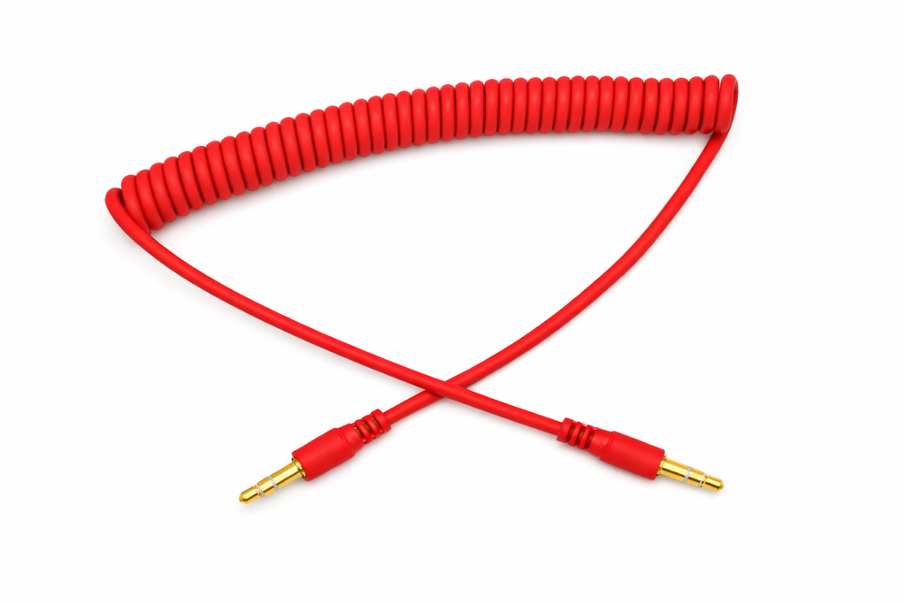 10× Coiled Audio Cables (1m)